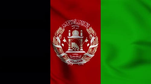Waving Afghanistan National Flag Fluid Motion Graphic