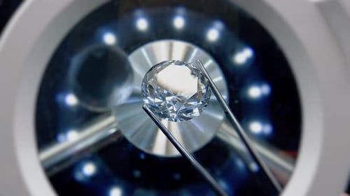 Close-Up of Sparkling Diamond Gemstone