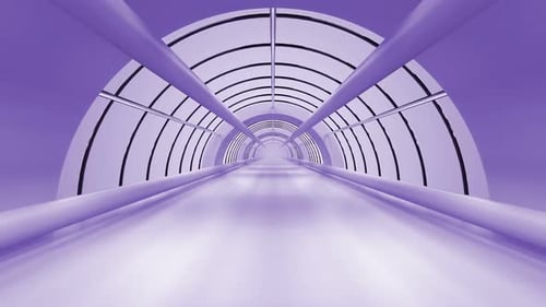 Seamless Loop of a Futuristic Purple Geometric Tunnel