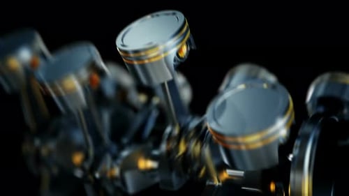 A Close-up of Engine in Slow Motion