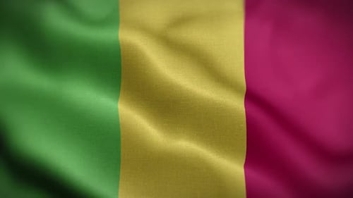 Seamless Waving Flag with Green Yellow Red Stripes