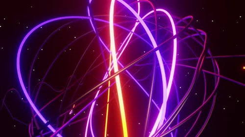 Neuer Blick auf die Neonplanetenrotation im dunklen Raum Vj Performance HD