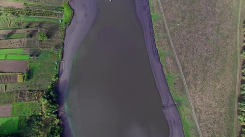 River and Lake Drying Up Leaving the Ground Exposed