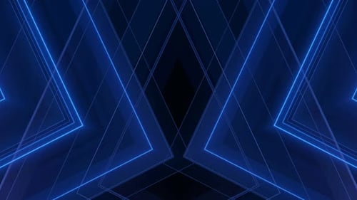 Blue Neon Geometric Lines Animated Background