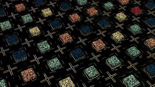 QR code abstract technology background