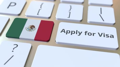 Mexico Visa Application: Animated Keyboard Button Press