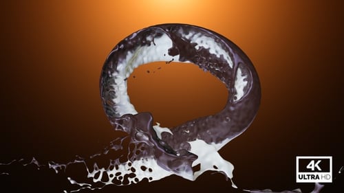 Dynamic Chocolate Milk Splash Fluid Animation