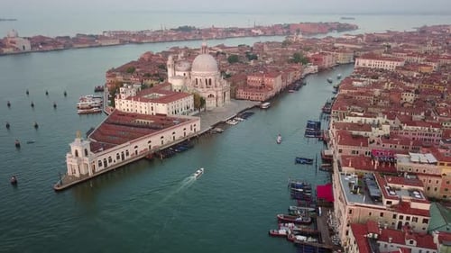 Venice Aerial View at Sunrise in Italy