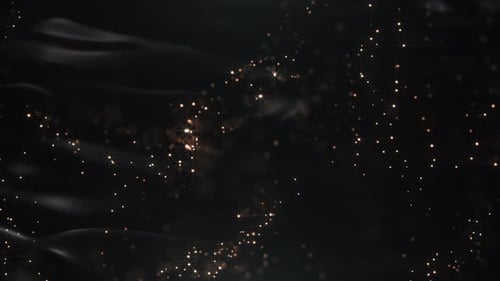 Elegant Abstract Sparkling Particles on Dark Wavy Background