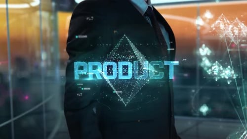 Holographic Data Network Displaying Product and Business Concepts
