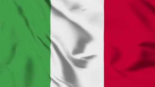 Realistic Waving Italian Flag Animation