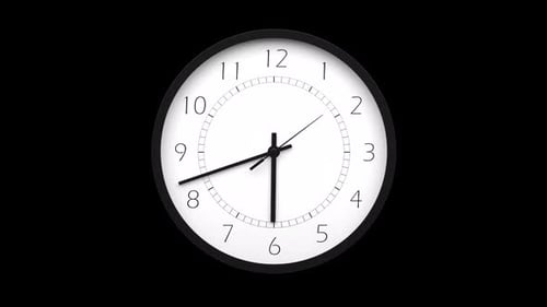 Fast Motion Clock Hands on Minimalist Watch Face