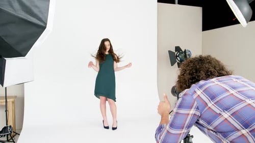 Young Woman Posing for Fashion Photo Shoot