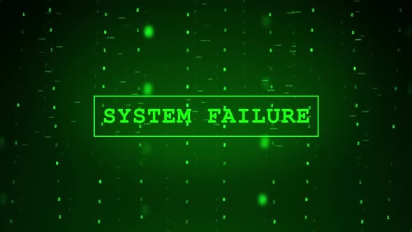 Digital System Failure Glitch Animation with Binary Code, Backgrounds ...