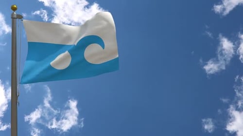 Realistic 3D Waving Flag with Abstract Symbol Animation