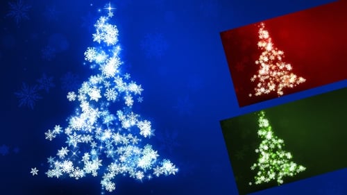 Glowing Snowflake Christmas Tree Animation Background