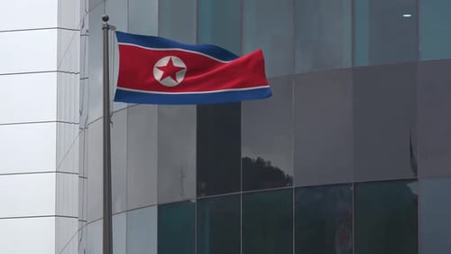 Fondo de bandera de Corea del Norte 2K