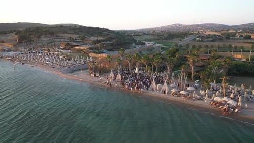 Beach Party Sunset Crowd