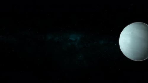 Planet Uranus in space with stars background. Vd 1203