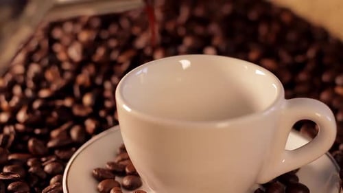 Pouring Coffee Into a Mug Close Up