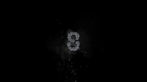 Fluid Particle Countdown Numbers Reveal Animation