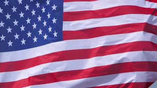 American Flag Waving in the Wind, Full Frame