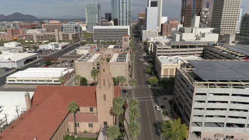Aerial view of buildings in Downtown Phoenix