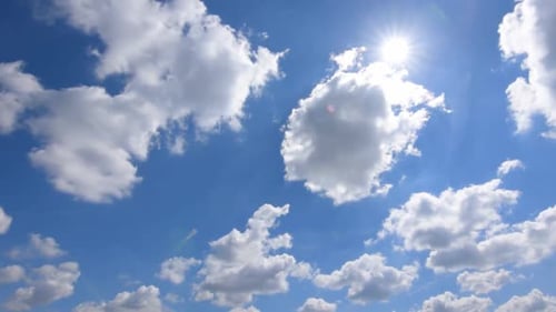 Blue Sky with Moving Clouds in Daytime