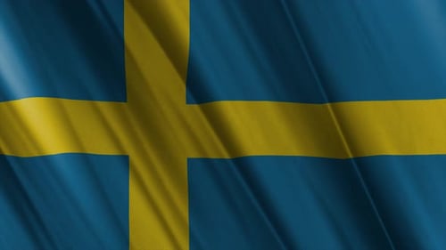 Realistic Waving Flag of Sweden Animated Background