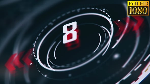 Digital HUD Countdown Timer with Modern Sci-Fi Graphics, Backgrounds ...