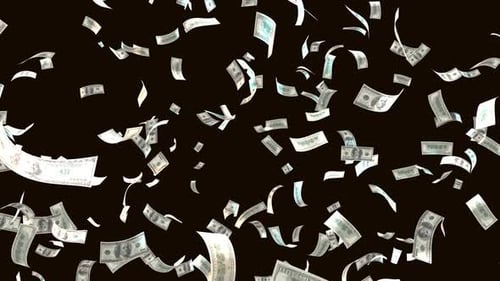 Realistic Money Rain: Falling US Dollar Bills Animation