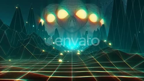 Low Poly Alien Planet VJ Background