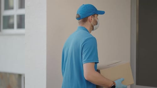 Delivery Man Brings Package for Signature
