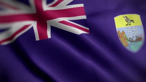 Realistic Waving Flag of Saint Helena Animation