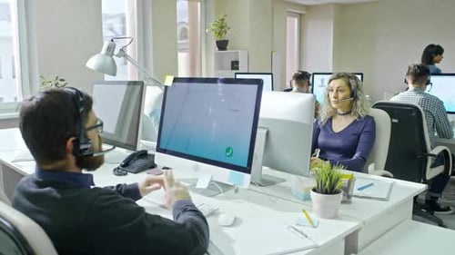 Call Centre Operators Working in Office