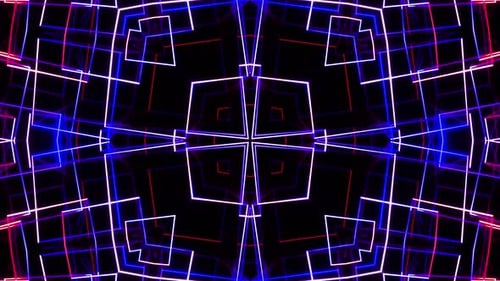 Kaléidoscope néon à boucle VJ. Animation en boucle.