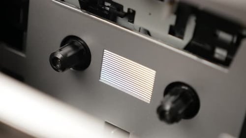 Close Up of a Cassette Player Interior