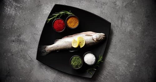Plate with Fish and Spices