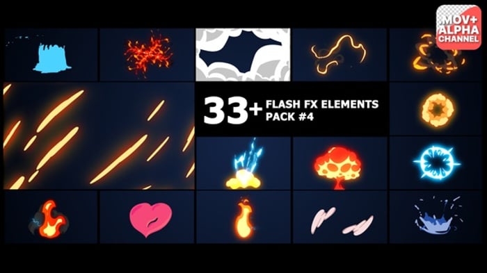 Animated Fire Transitions and Elements Pack, Transitions Motion ...