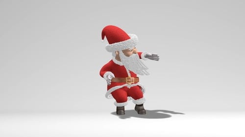 Santa Claus Dancing With Alpha Channel Seamless Loop