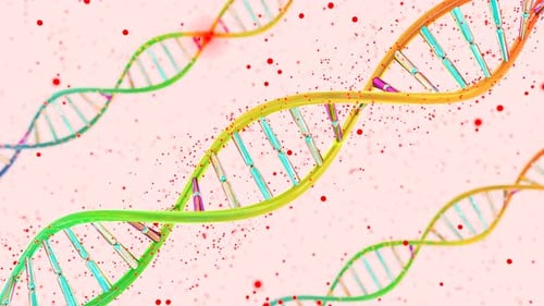 Animated Colorful DNA Helix Structure for Science and Healthcare