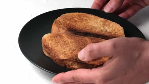 Perfectly Toasted Bread on Plate
