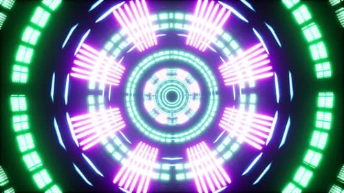 Retro Style Glowing Tunnel Effect 4K 05