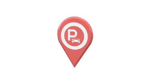 Animated 3D Parking Map Pin Icon