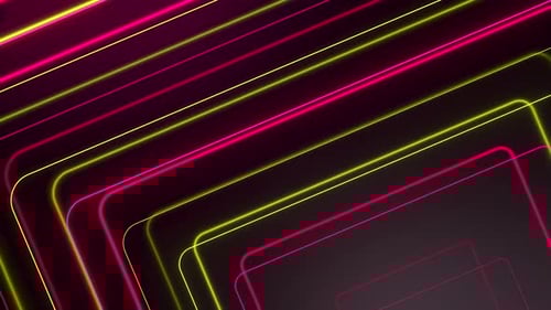 Abstract Neon Glowing Lines Moving Background