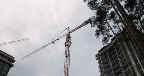 Proceso de construcción de grúas de construcción Time Lapse