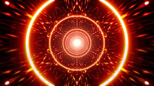 Flickering Concentric Circle Lights Fire VJ Art Loop