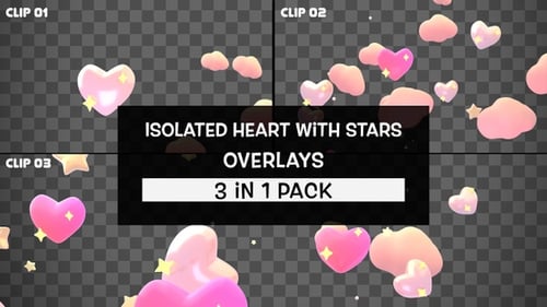 Glossy Heart and Star Overlays Pack