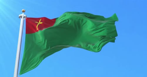 Religious Flag Waving with Cross in Realistic Sky Animation