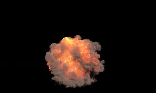 Dynamic Realistic Fire and Smoke Explosion VFX Animation